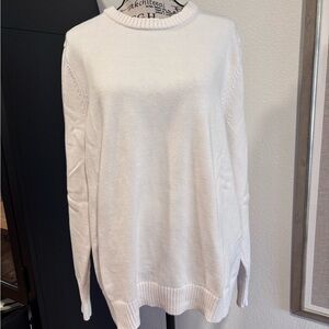 Lands' End Women's Classic White Sweater large